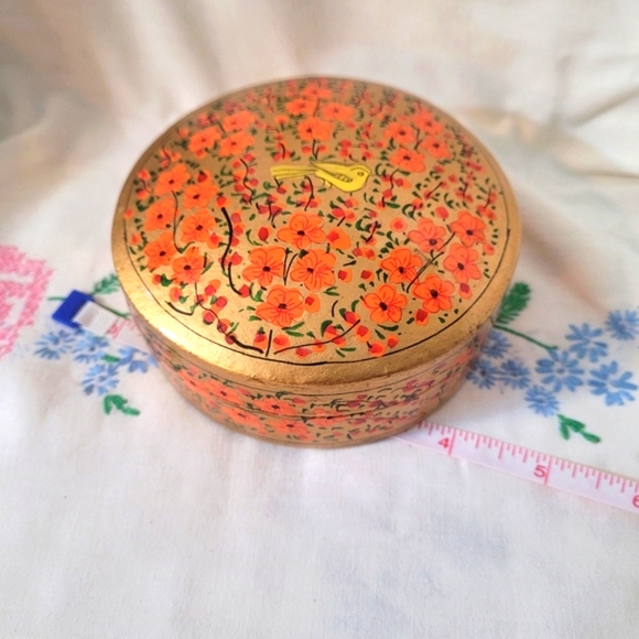 4/$26 Boho Wooden Painted Coaster Set with Box - Picture 6 of 8